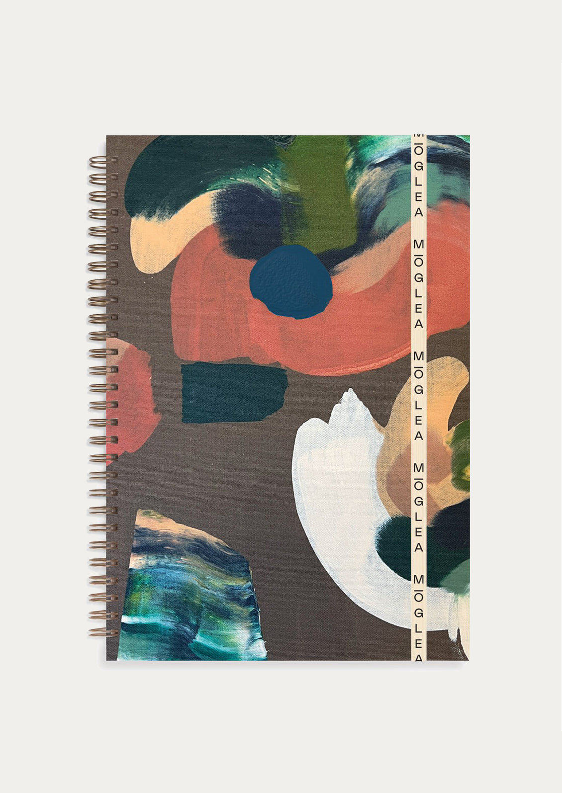 A multicolor painted notebook in brown.
