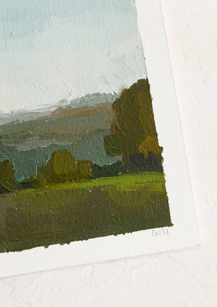 2: An original landscape oil painting on paper.