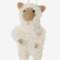Sheep: A felted mouse ornament wearing white sheep costume.