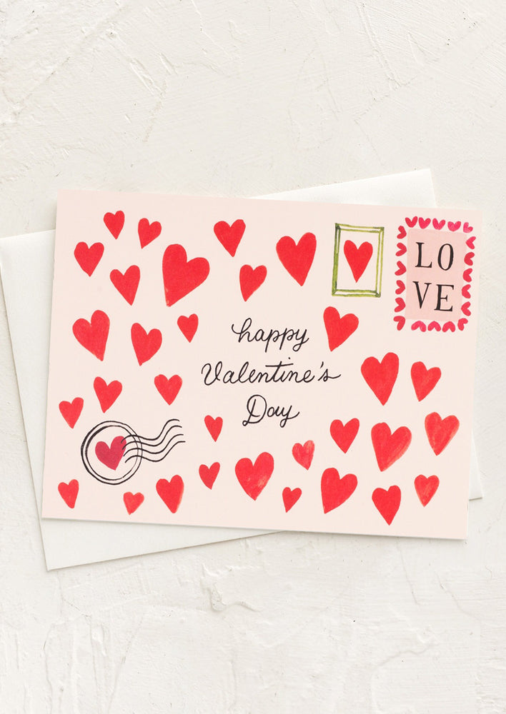 A valentine's day card made to look like a telegram/snail mail.