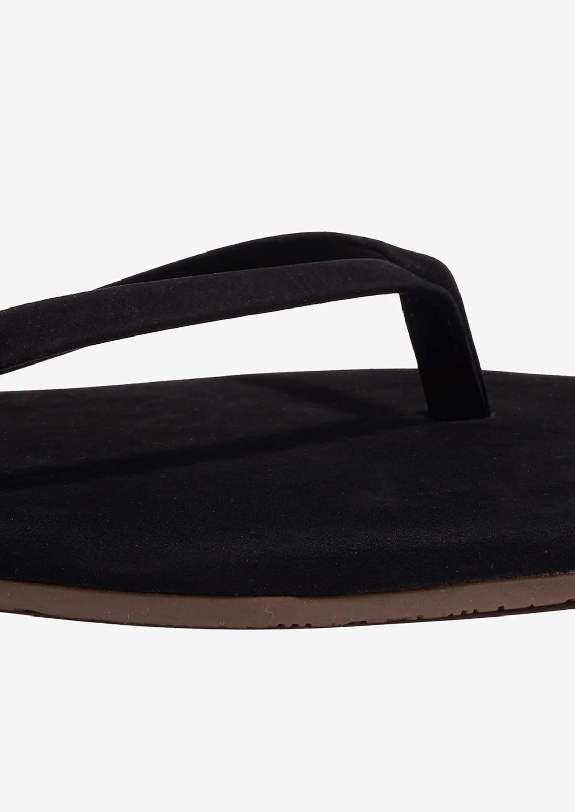 A suede square toe TKEES sandal in black.