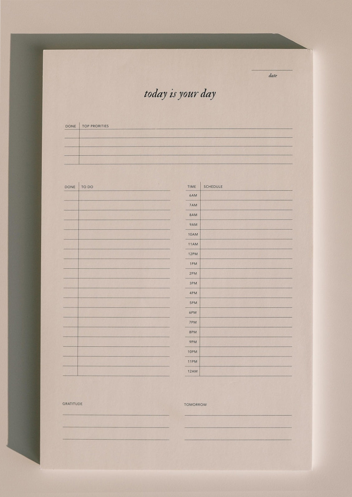 Listnote Day Today Is Your Day Notepad | LEIF
