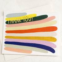 2: A colorful thank you card with stripe pattern.
