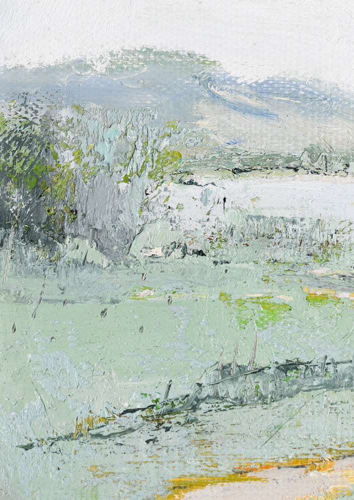 Framed Oil Landscape Painting, Lakeside hover