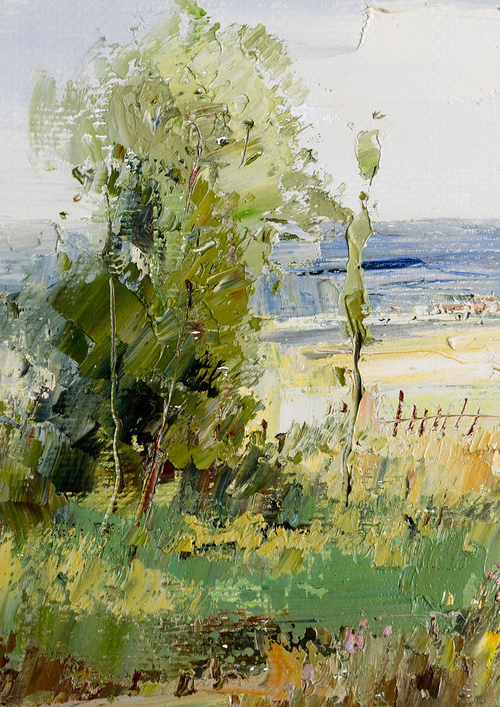 2: Framed Oil Landscape Painting, Meadow II
