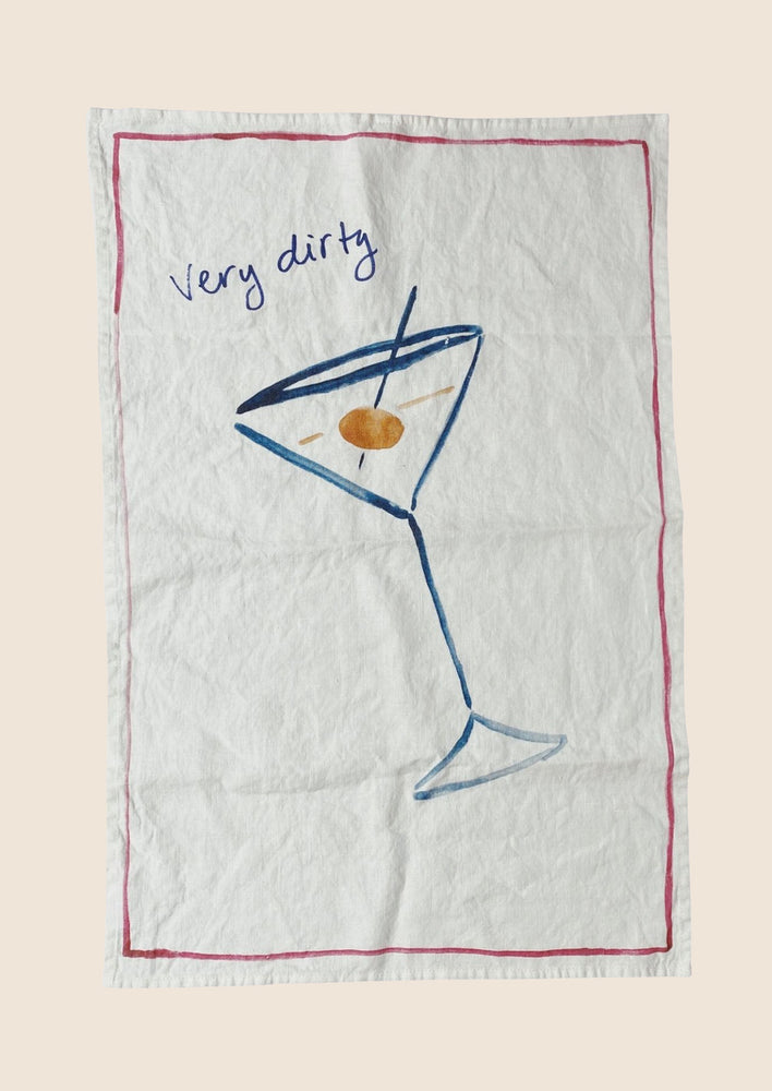 Cocktail Hour Linen Tea Towel hover