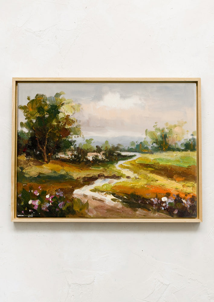 Framed Oil Landscape Painting, Vista