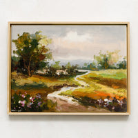 1: Framed Oil Landscape Painting, Vista