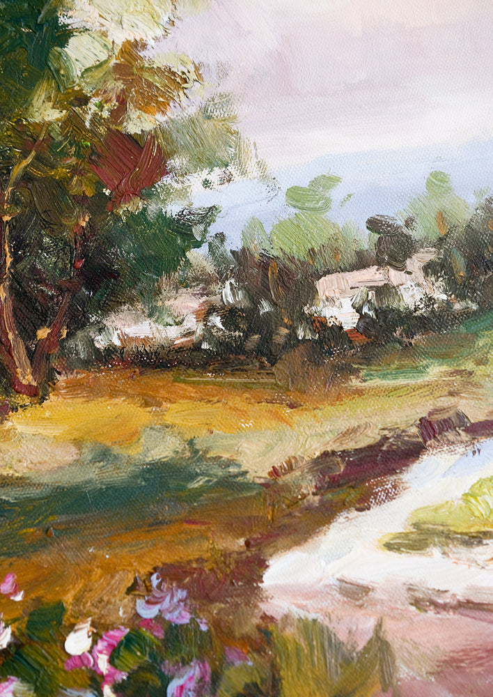 Framed Oil Landscape Painting, Vista hover