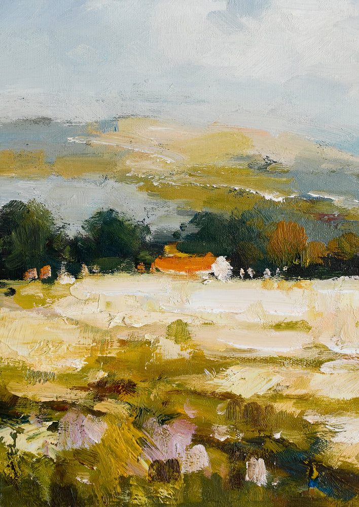 Framed Oil Landscape Painting, Vista III hover