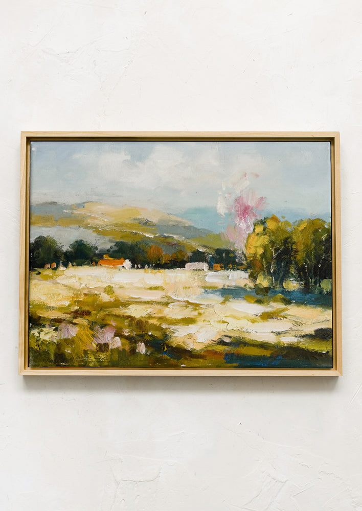 Framed Oil Landscape Painting, Vista III