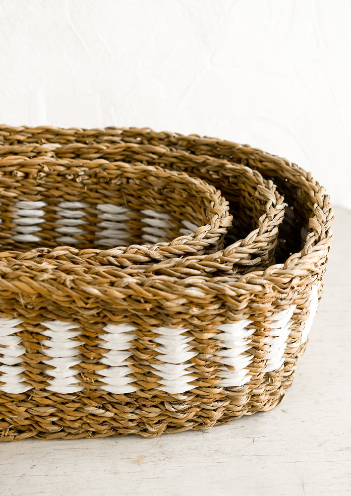Weave Stripe Storage Basket hover