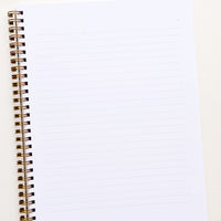 3: Ruled pages in a spiral bound notebook