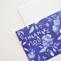 2: Indigo Floral Thank You Card in  - LEIF