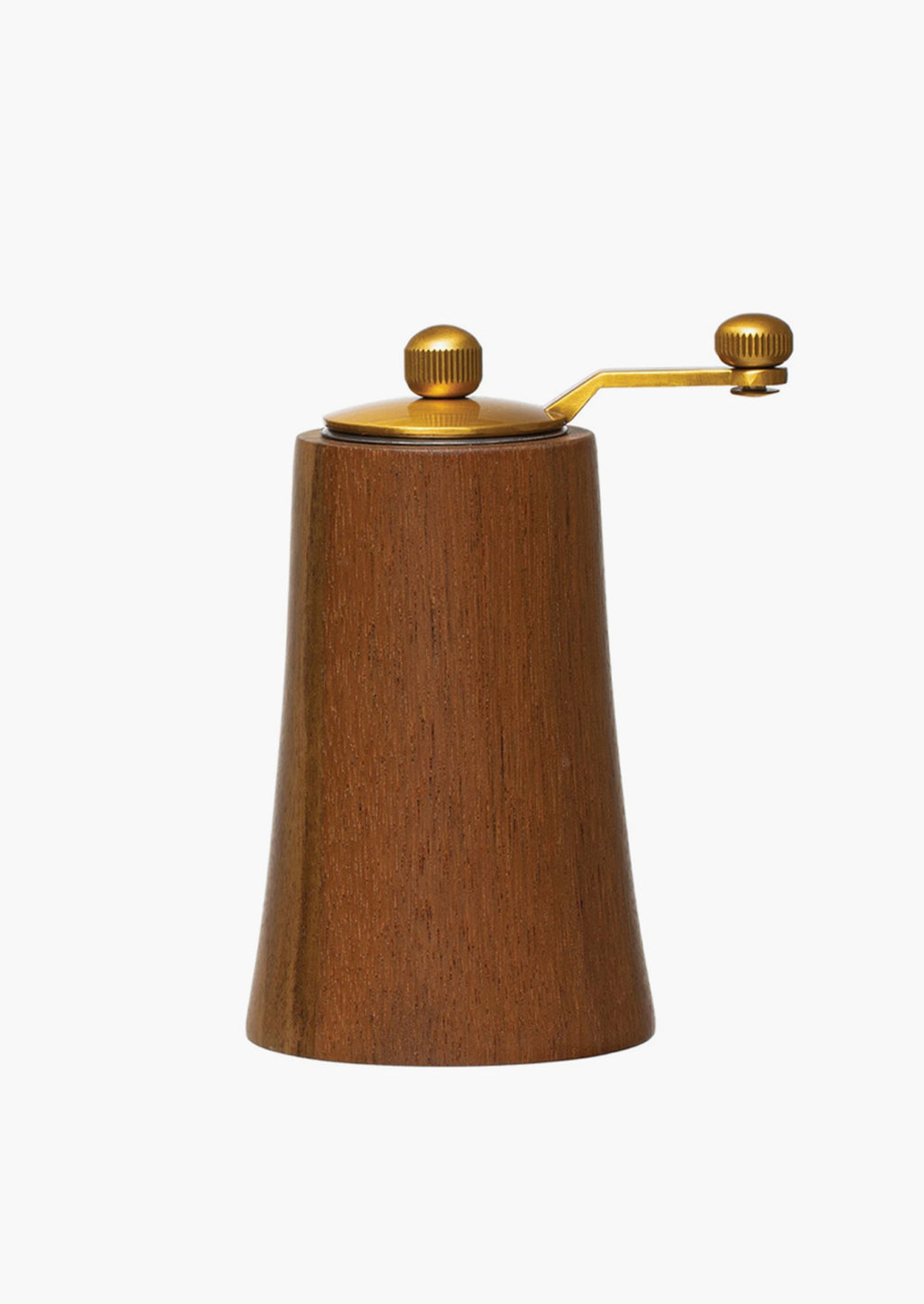 Light: A wood and brass grinder in light wood.