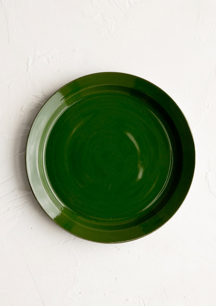 Fern (Glossy): A ceramic side plate in glossy fern green glaze.
