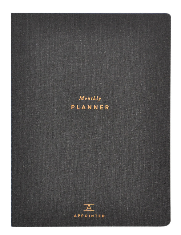 Perpetual Monthly Planner in Charcoal - LEIF