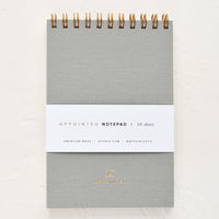 Grey / Small: Small spiral bound notebook with grey bookcloth cover.