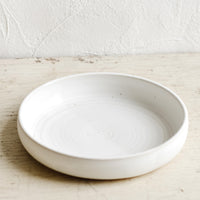Matte White / Noodle Bowl: A shallow and wide ceramic bowl in a matte white glaze.