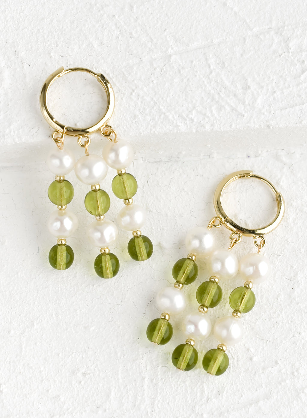 Moss Green: Atiya Pearl & Glass Earrings