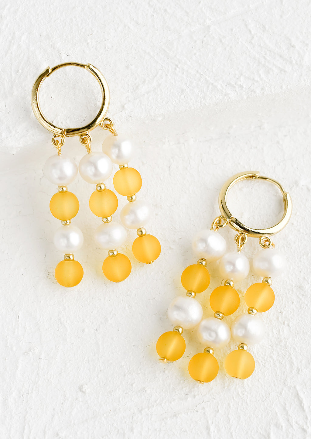 Yellow: Atiya Pearl & Glass Earrings