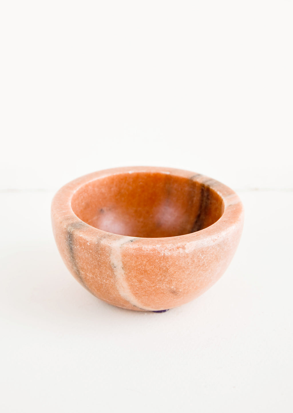 Peach: Small marble bowl made from solid peach colored marble