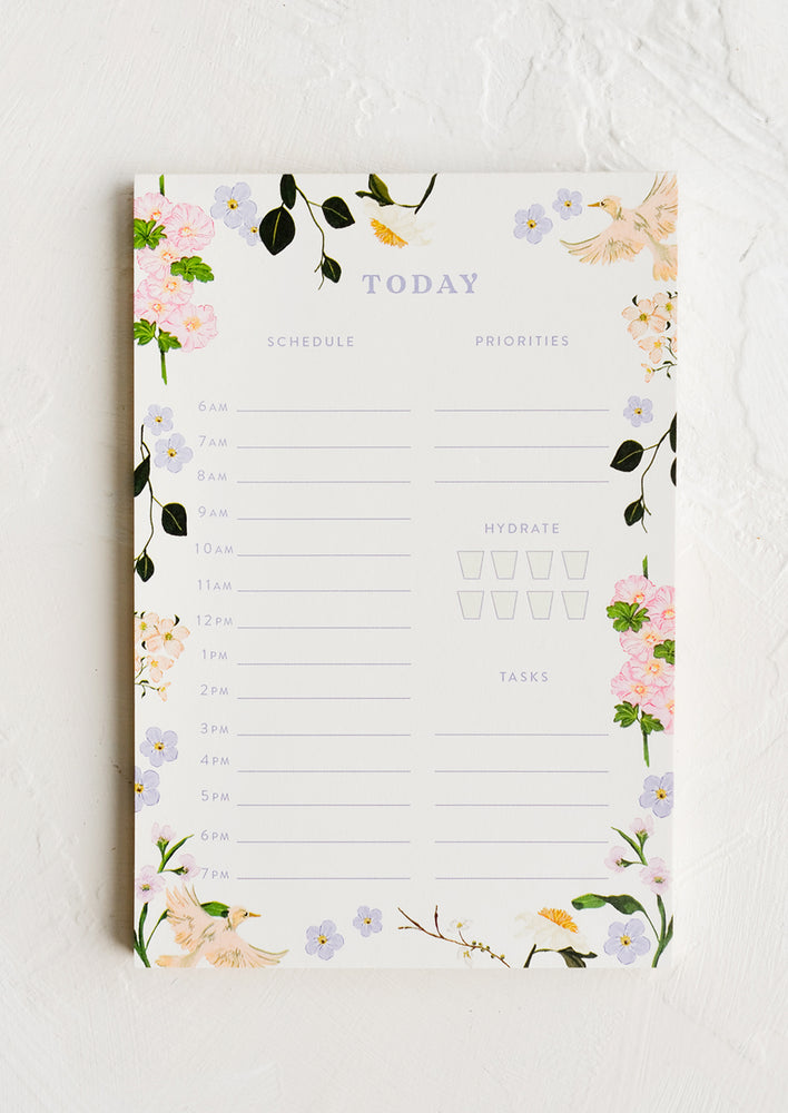 Aviary Floral Daily Task Notepad