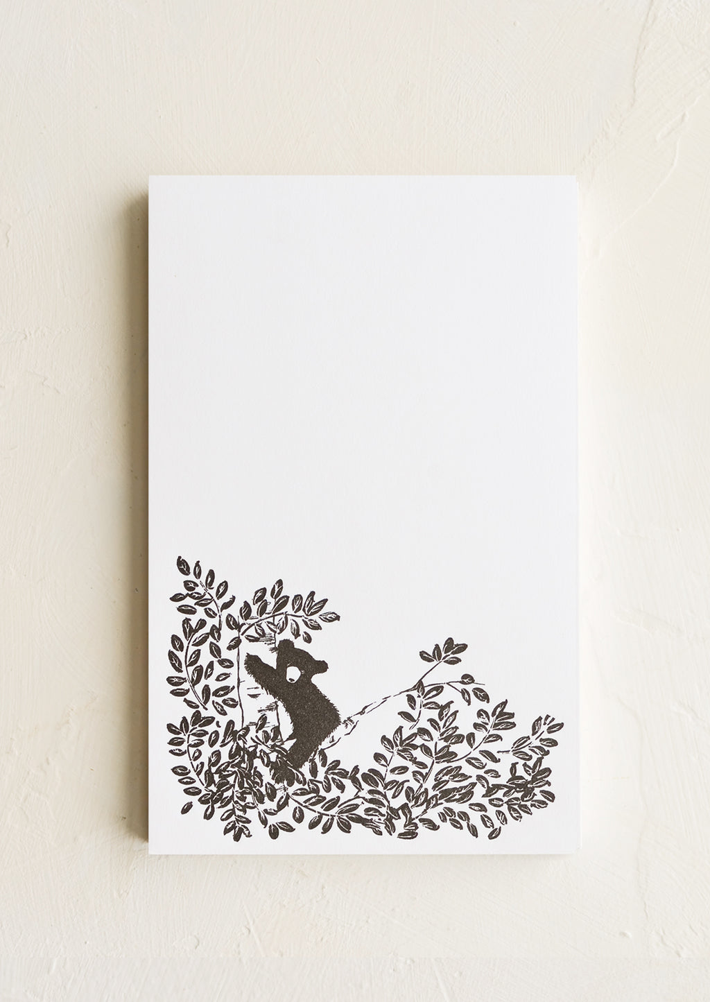 Bear Cub: A letterpress printed notepad with panda design at bottom.