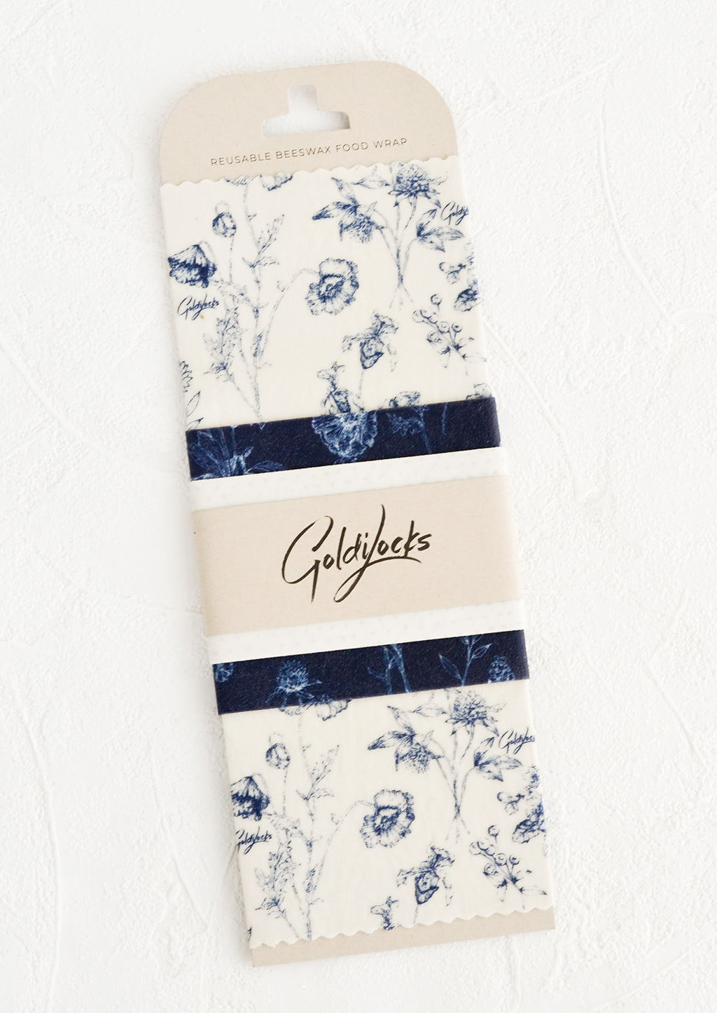 Set of 3 / Cyanotype Floral: Floral Print Beeswax Wrap