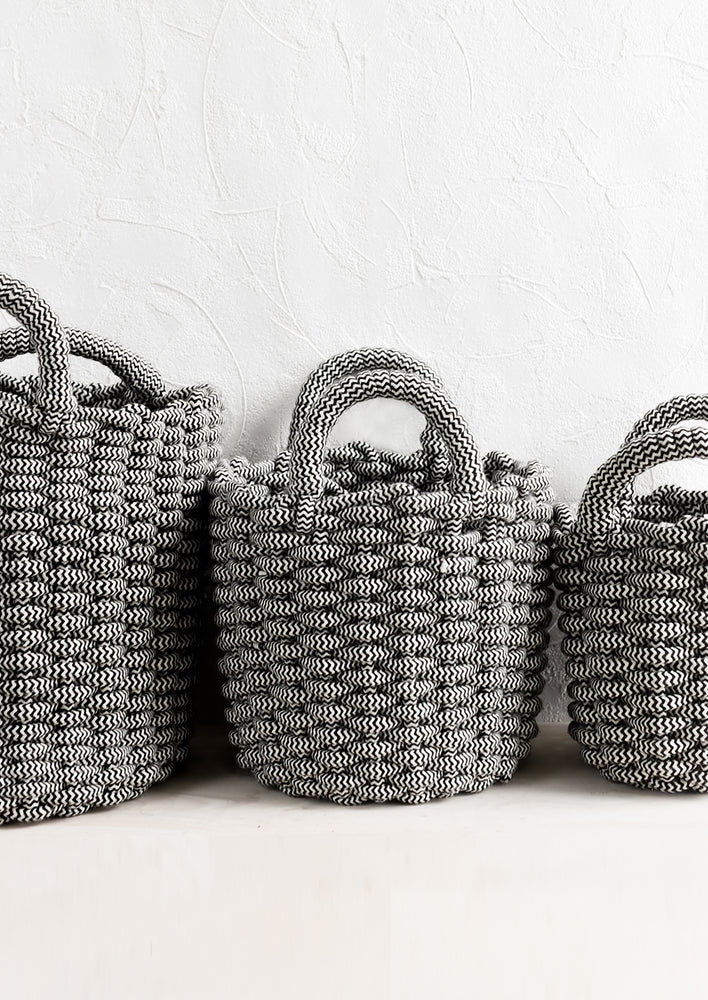 Two Tone Rope Storage Basket hover