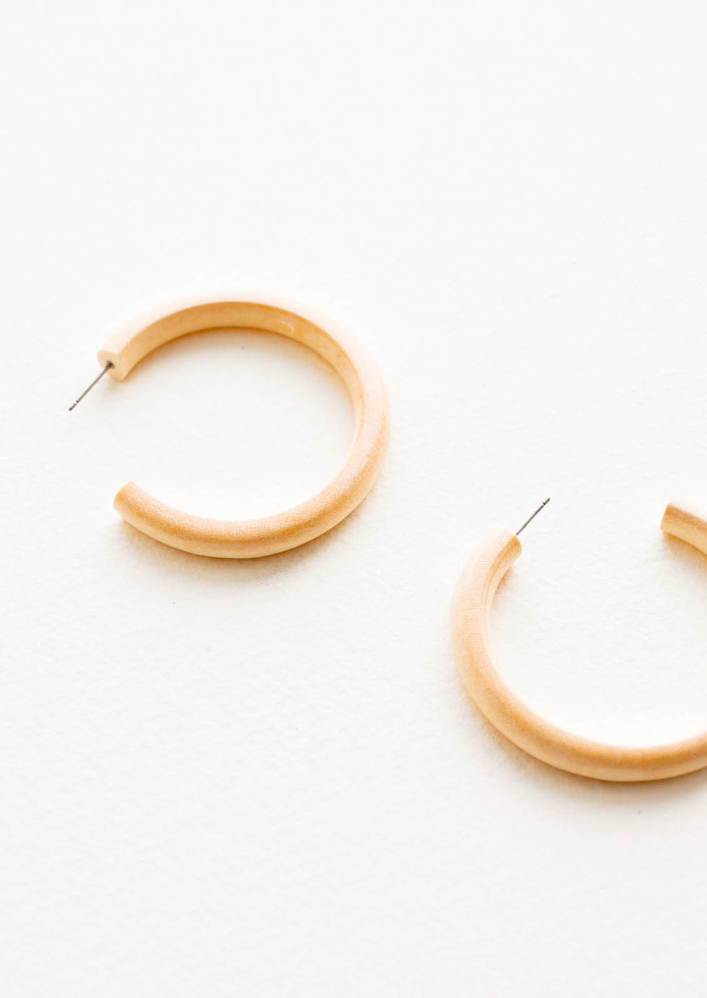 3: Bleached Maple Hoop Earrings in  - LEIF
