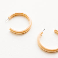 3: Bleached Maple Hoop Earrings in  - LEIF