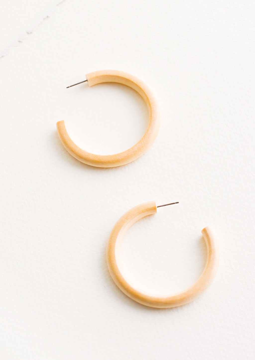 1: Bleached Maple Hoop Earrings in  - LEIF