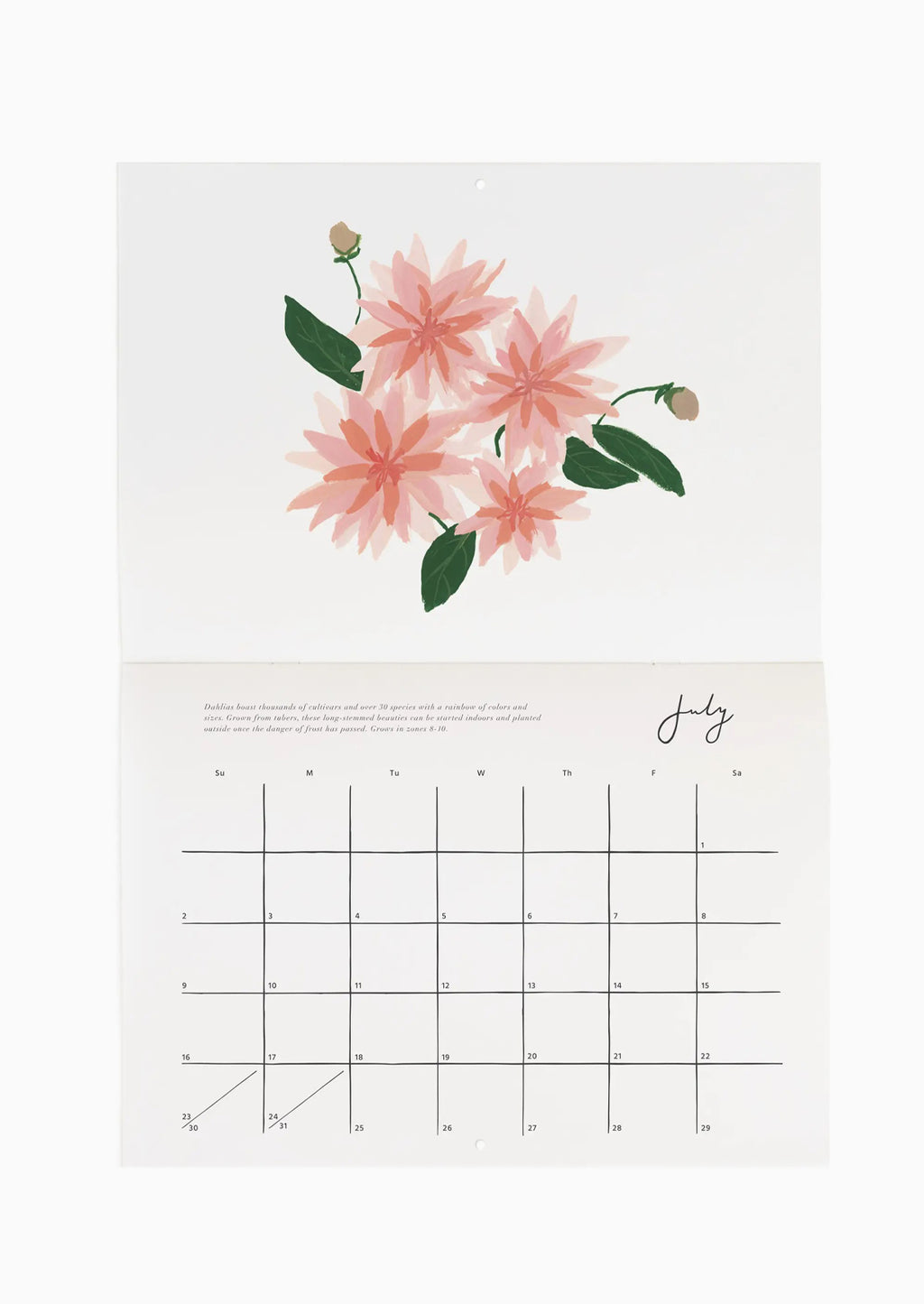 2: A floral wall calendar for 2023.