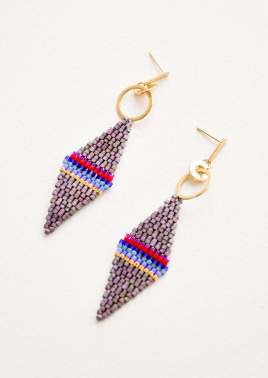 Harlequin Earrings in Fig Multi - LEIF