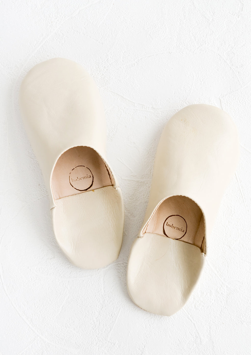 Ecru / Small: Moroccan Leather Slippers