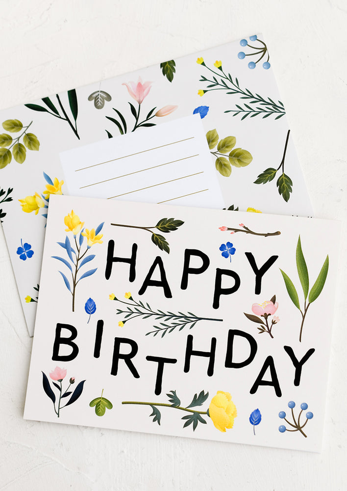 1: A botanical print birthday card.