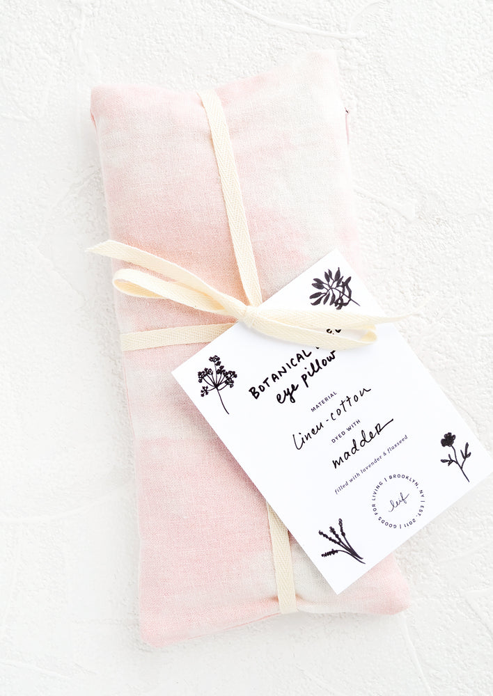 Madder: A naturally dyed relaxation eye pillow in pale pink color dyed using madder.