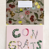 2: A pink congratulations card with botanical lettering.