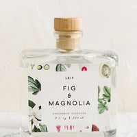 Fig & Magnolia: A fig and magnolia scented reed diffuser with glass bottle.