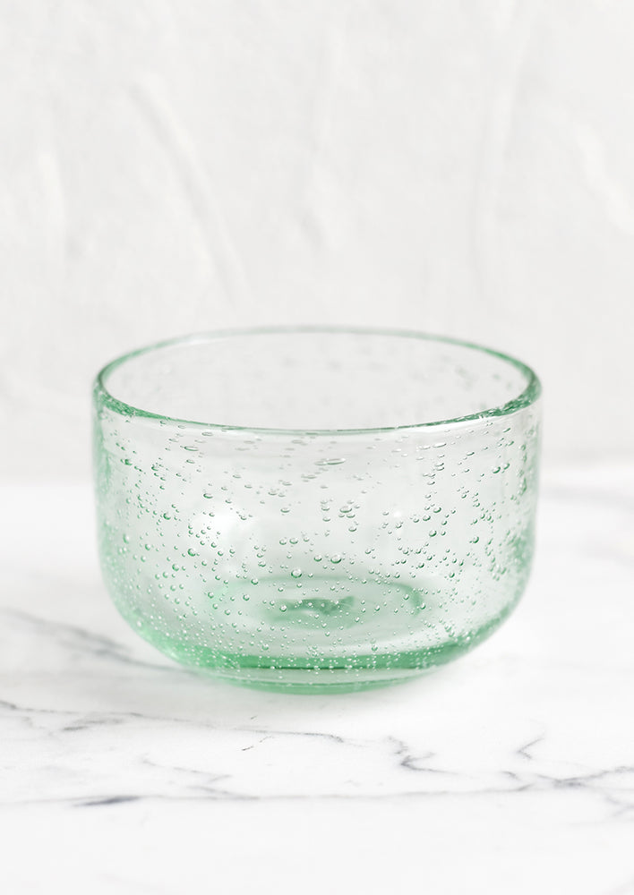 Bottle Green: A small recycled glass bowl in clear glass color.