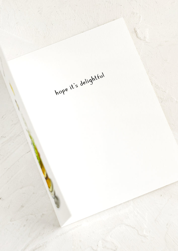 Greeting card with interior text.