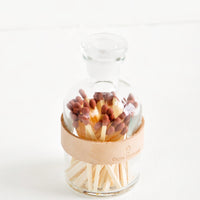 Fig: Leather Wrapped Match Jar in Fig - LEIF
