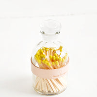 Yellow: Leather Wrapped Match Jar in Yellow - LEIF