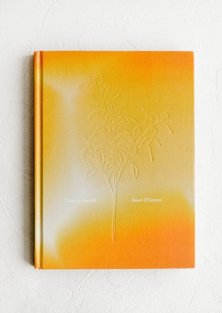 A hardcover cookbook with orange and yellow cover