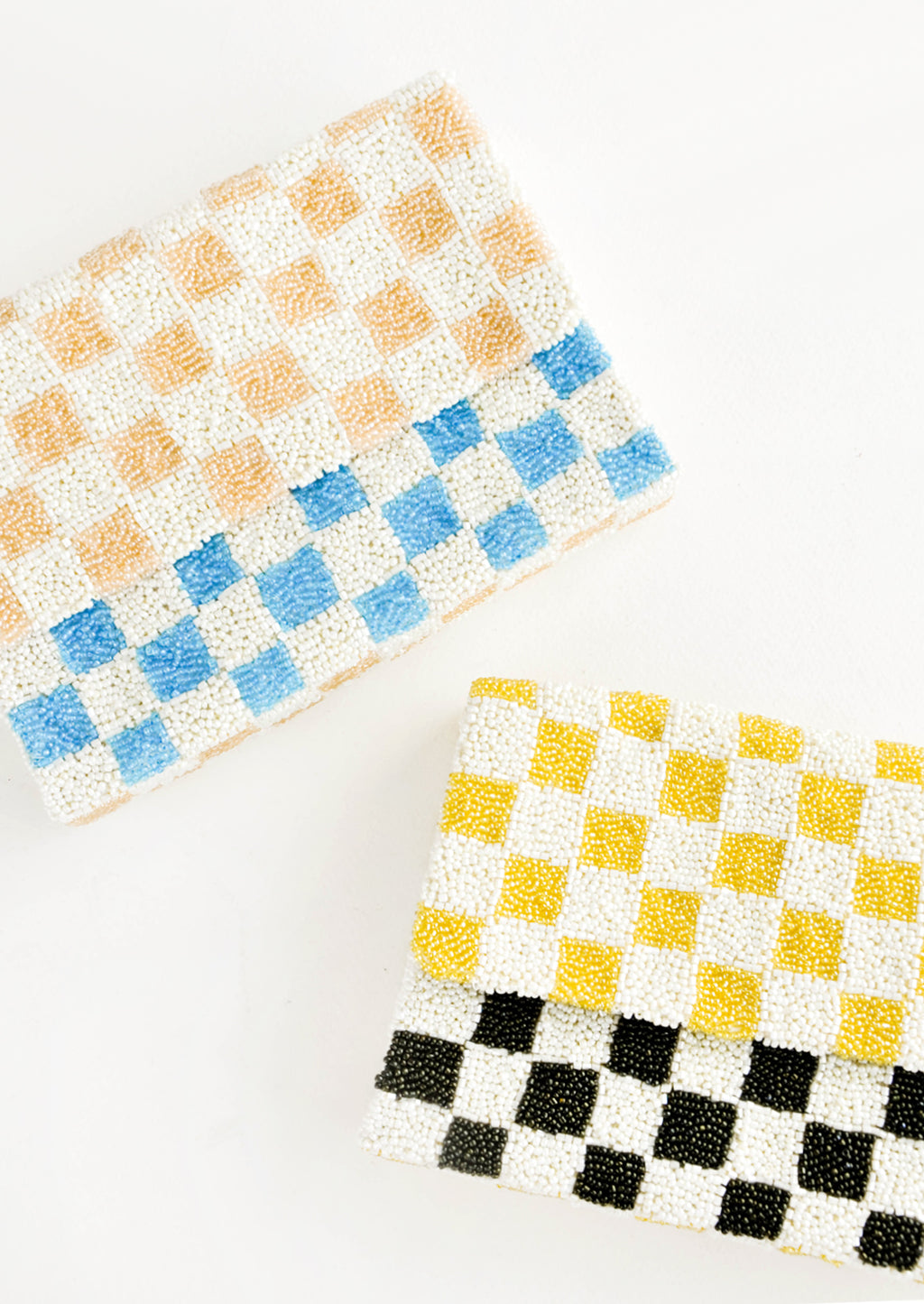 2: Checkerboard Beaded Clutch in  - LEIF