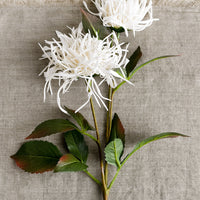 Cream: A faux chrysanthemum stem with white flowers.