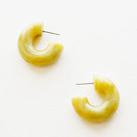 Split Pea: Chunky Resin Hoop Earrings in Split Pea - LEIF