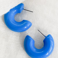 Cerulean: Chunky Gloss Hoop Earrings