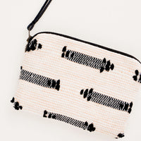 Blush Fringe: Clare Fabric Zip Pouch in Blush Fringe - LEIF